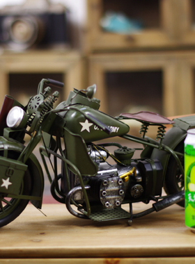 酒吧装饰品摆件橱窗摩托车模型