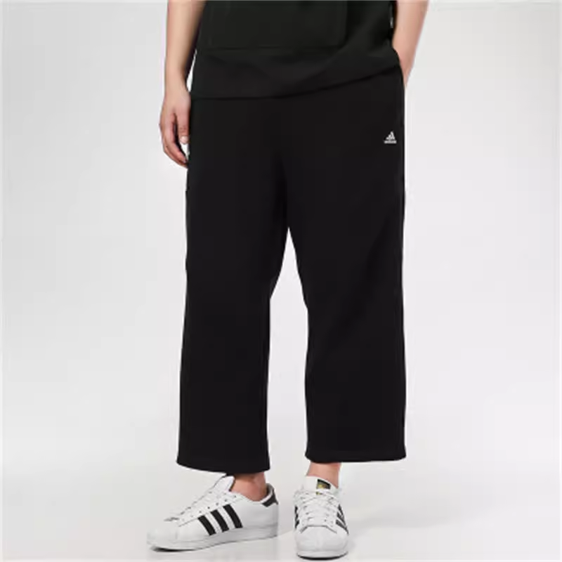 Adidas/阿迪达斯男裤运动休闲跑步训练针织直筒宽松长裤 GP0886 - 图0