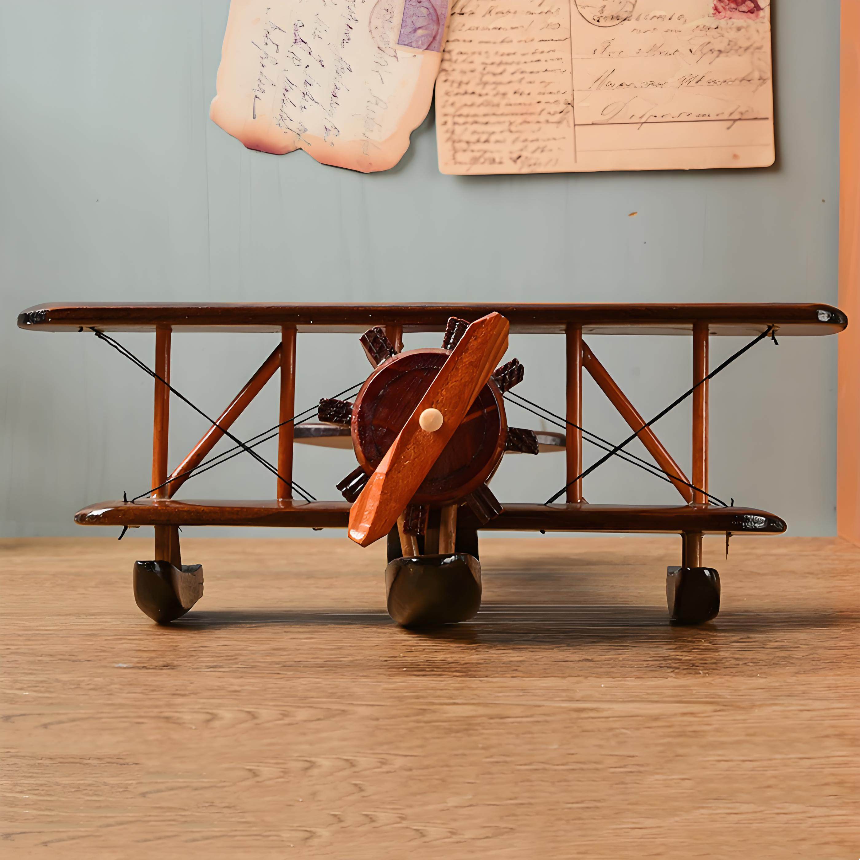 复古木质滑翔机老式飞机模型桌面摆件装饰品做旧工艺品战斗机礼物,淘宝优惠券,粉丝福利购,淘宝优惠卷