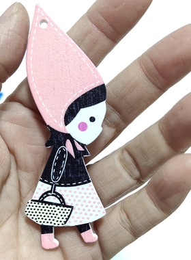 实木吊坠彩色卡通木质挂饰吊坠