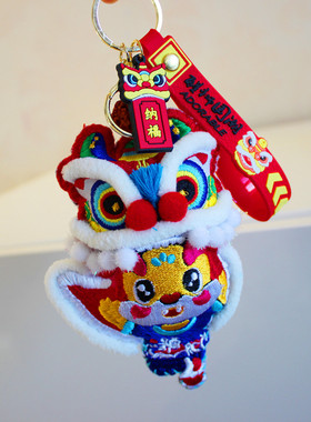 国潮手工挂件红色醒狮
