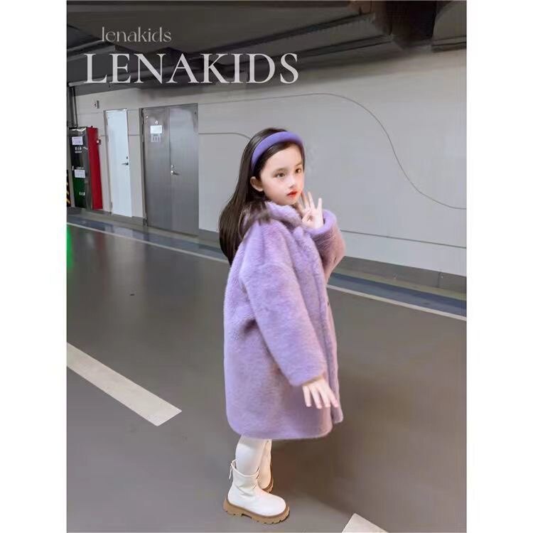 女童外套新款2025秋冬季加厚小女孩中大童韩版保暖洋气毛毛大衣潮,淘宝优惠券,粉丝福利购,淘宝优惠卷