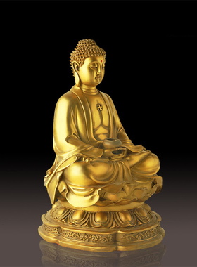 精品铜器摆件释迦牟尼坐莲家居