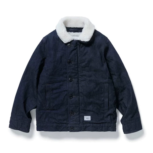 Туманная пятно Wtaps Deck Jacket Джинсовая джинсовая джинсовая джинсовая куртка для волос ягня