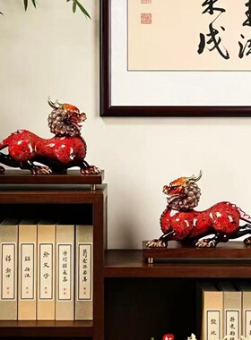 大漆黄铜貔貅摆件非遗工艺