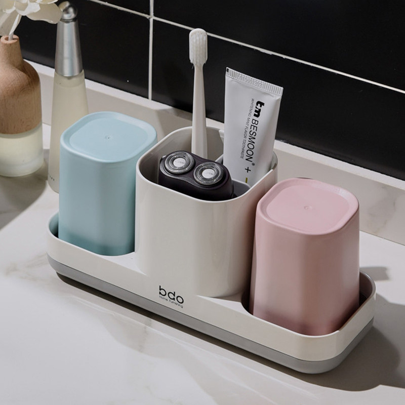 漱口杯置物卫生间牙具套装口杯收纳盒牙刷创意牙刷杯情侣牙杯家用 - 图2