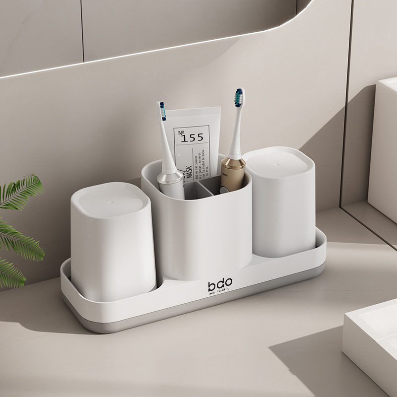 漱口杯置物卫生间牙具套装口杯收纳盒牙刷创意牙刷杯情侣牙杯家用 - 图1