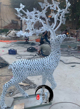 不锈钢树叶灯光装饰摆件厂家直销