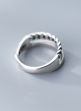华晨宇同款戒指纯银编织双层