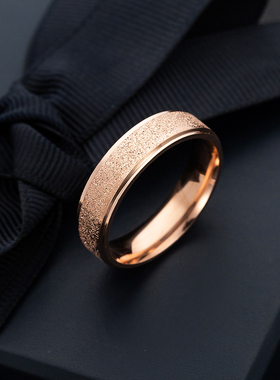 女钛钢简约磨砂古力娜扎同款戒指