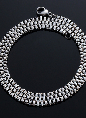 闪光的小鬼王琳凯同款项链方盒子链钛钢防过敏毛衣链朋克乐队配饰