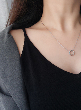 毛晓彤同款镂空不规则圆圈项链