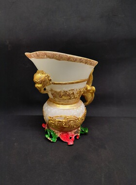 夜光树脂洒杯摆件镶嵌工艺品居家客厅摆件古玩杂项摆件酒杯