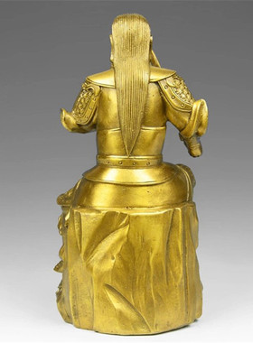 黄铜玄武祖师摆件铜真武大帝祖师爷玄天大帝像办公室开业工艺品