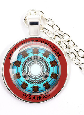 热卖钢铁侠聚能量欧美时尚金属项链时光宝石吊坠项链挂件配饰饰品