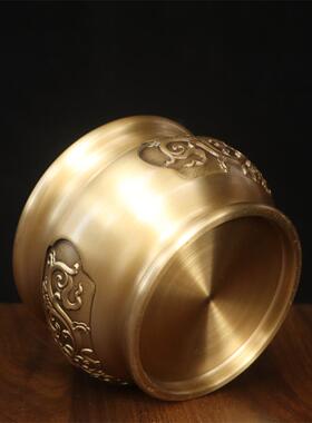 黄铜荷花香炉插香摆件