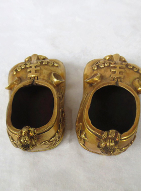 仿古虎头鞋纯铜精工中式摆件