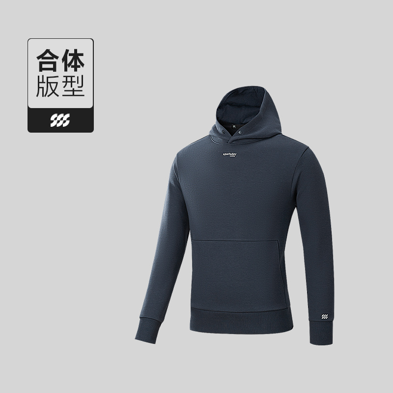 HLA/海澜之家跑步运动sportsday25秋季新连帽印花时尚上衣卫衣男 - 图1