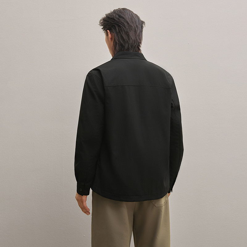 HLA/海澜之家休闲翻领夹克25秋新工装风暗纹拼接刺绣时尚外套男装,淘宝优惠券,粉丝福利购,淘宝优惠卷