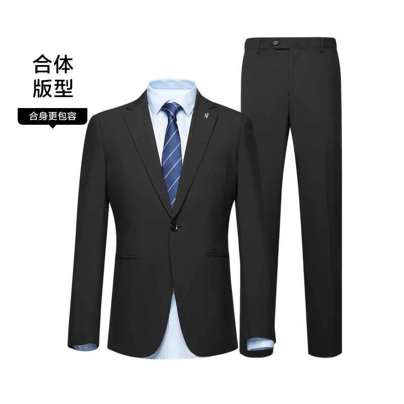 HLA/海澜之家含莫代尔轻商务时尚西服套装春夏季新平驳领礼服男士 - 图1