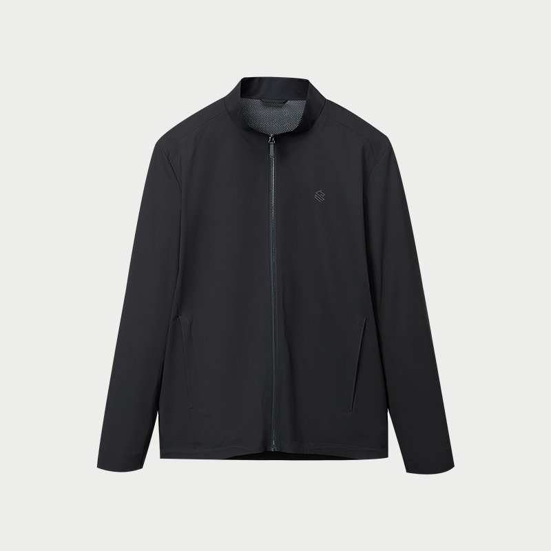 HLA/海澜之家时尚立领夹克26春夏新款商务印花纯色拉链休闲外套男