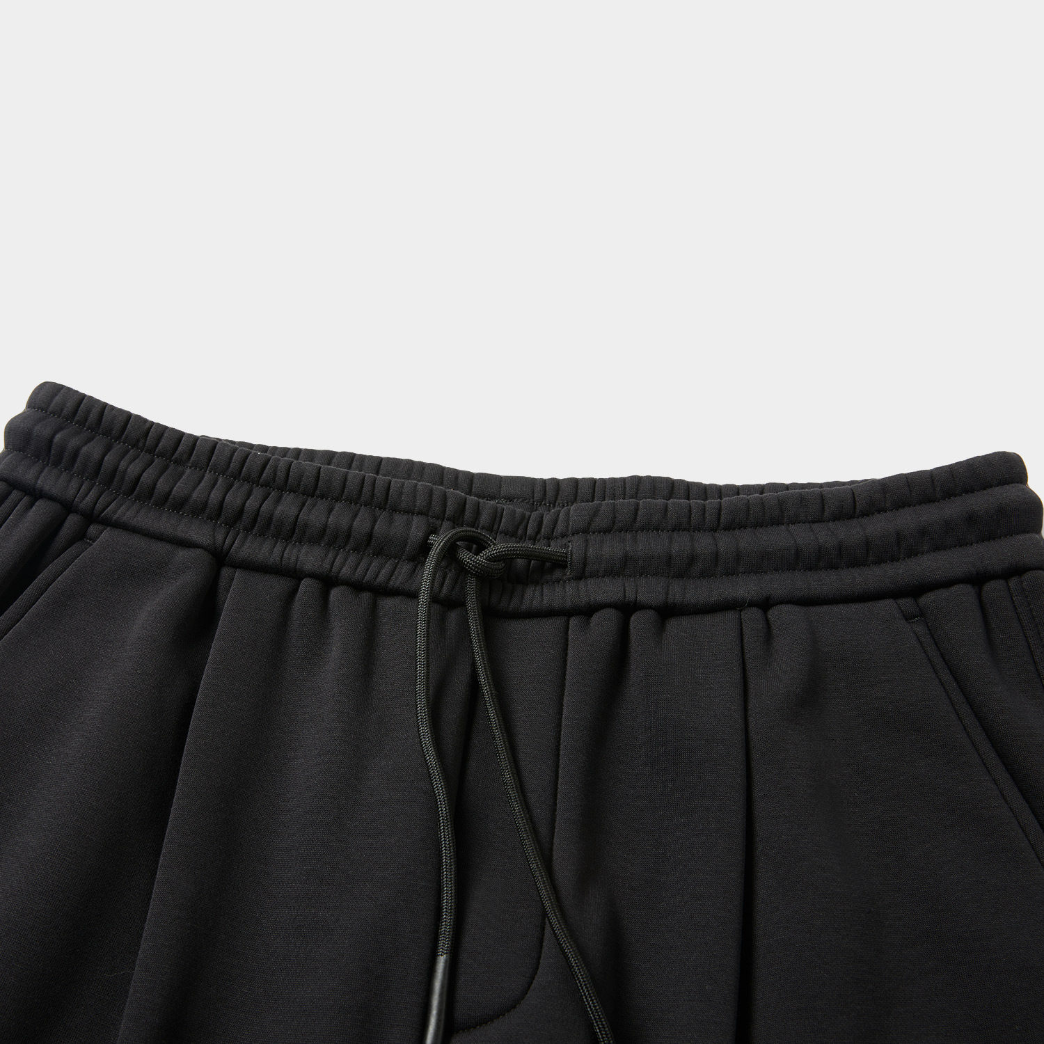 黑鲸宽松直筒休闲裤男2024年冬季新品腰间抽绳加绒束脚裤男裤子男