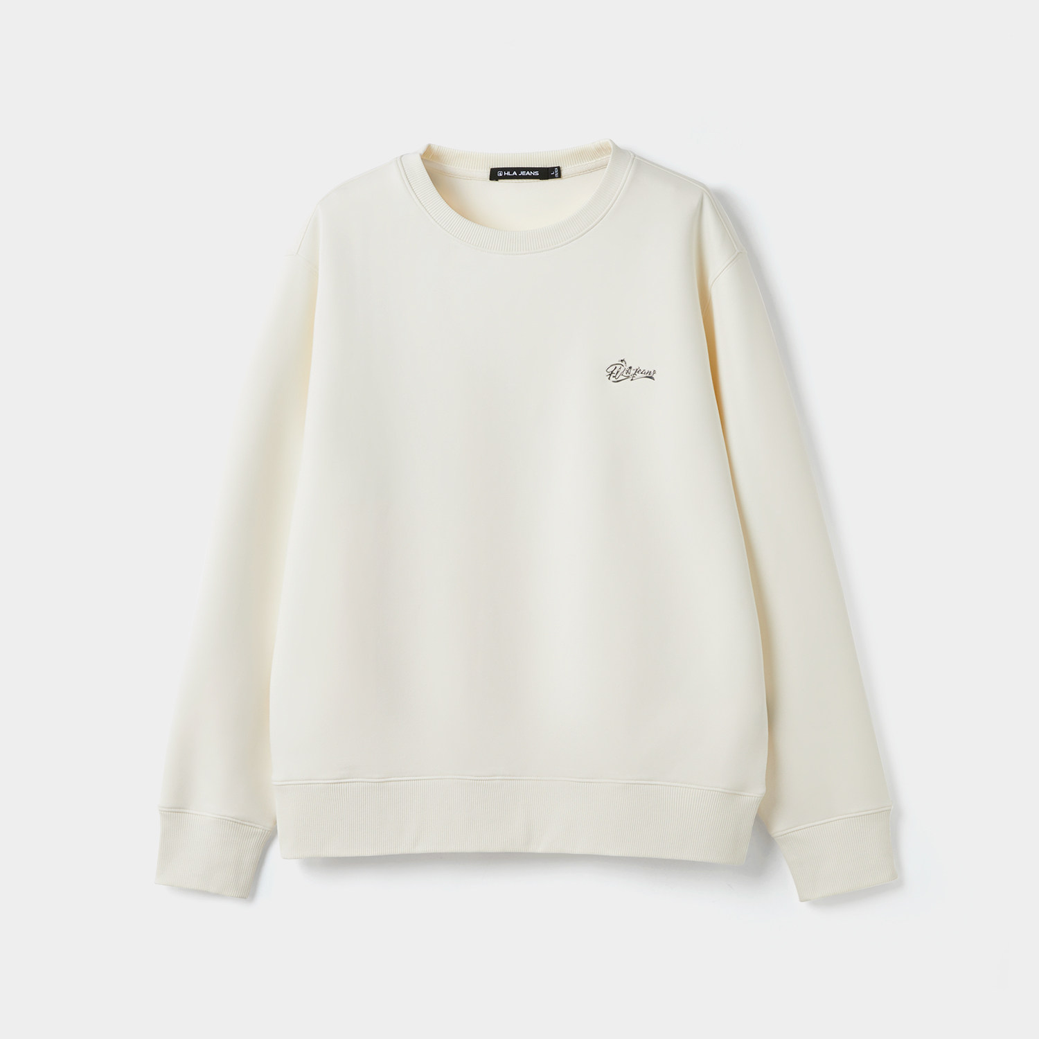 海澜之家旗下黑鲸字母印花圆领卫衣男春秋简约基础舒适