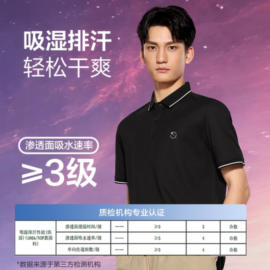 Hailan Home Cool Moisture-Absorbing and Wicking Short-Sleeved POLO Shirt