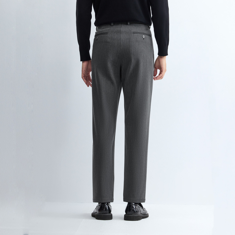 HLA/海澜之家轻商务时尚修身休闲裤24秋冬新含羊毛莫代尔厚裤子男 - 图3