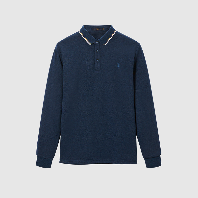 hla /海澜之家经典半开襟长袖绣花 海澜之家Polo衫