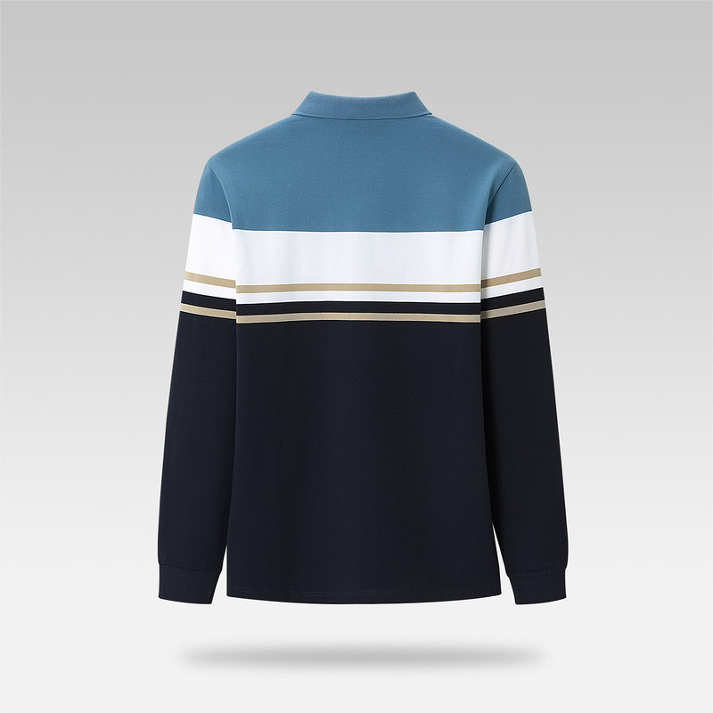 hla /海澜之家撞色条纹长袖polo衫 海澜之家Polo衫