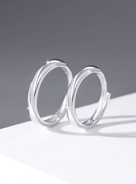 银铭品对戒男女环ins925乌斯风