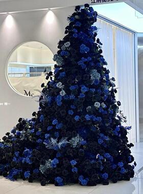 玫瑰花墙室内外节日布置蓝色妖姬