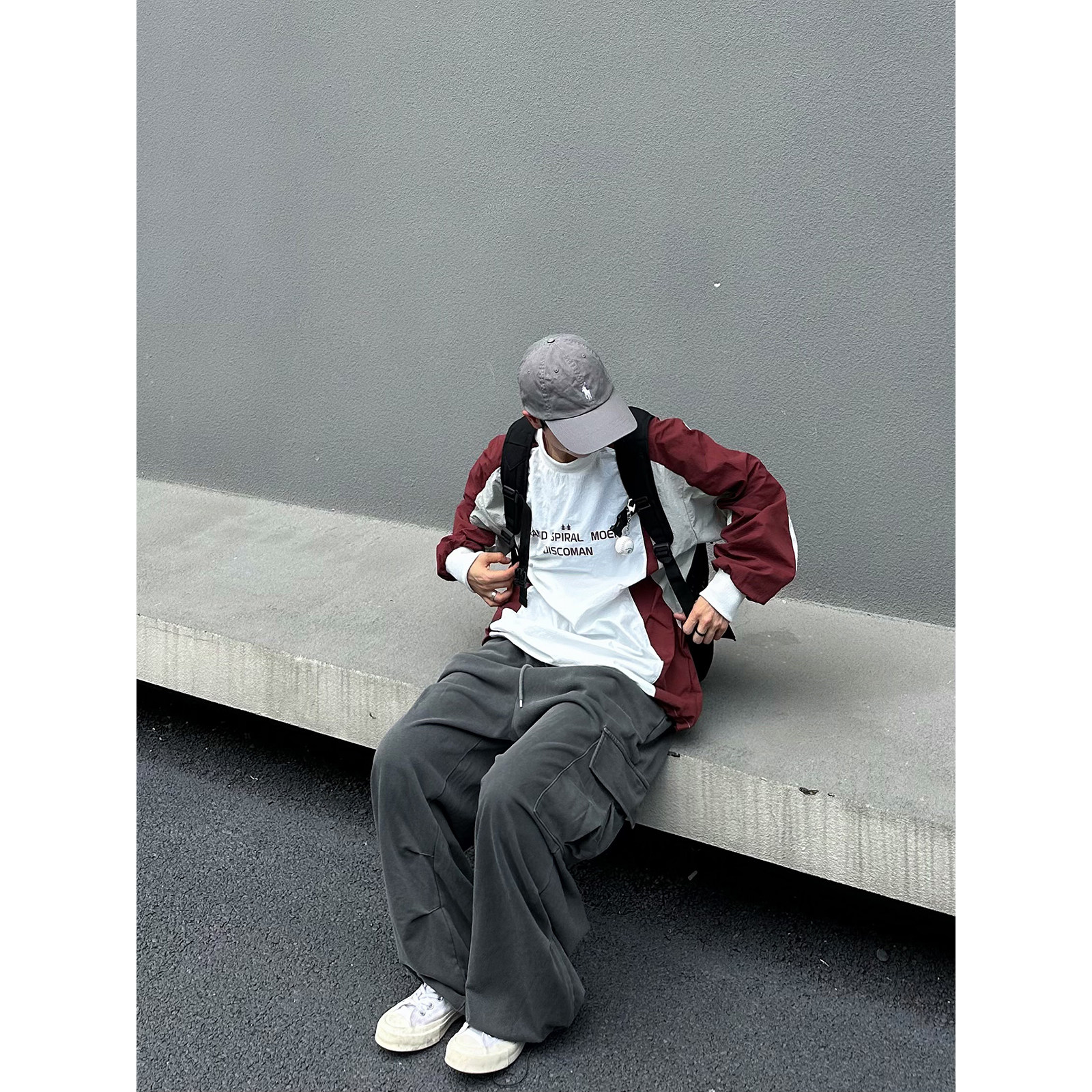 XBRO韩国廓形加肥多口袋慵懒垂感水洗褶皱感可束脚卫裤休闲工装裤,淘宝优惠券,粉丝福利购,淘宝优惠卷