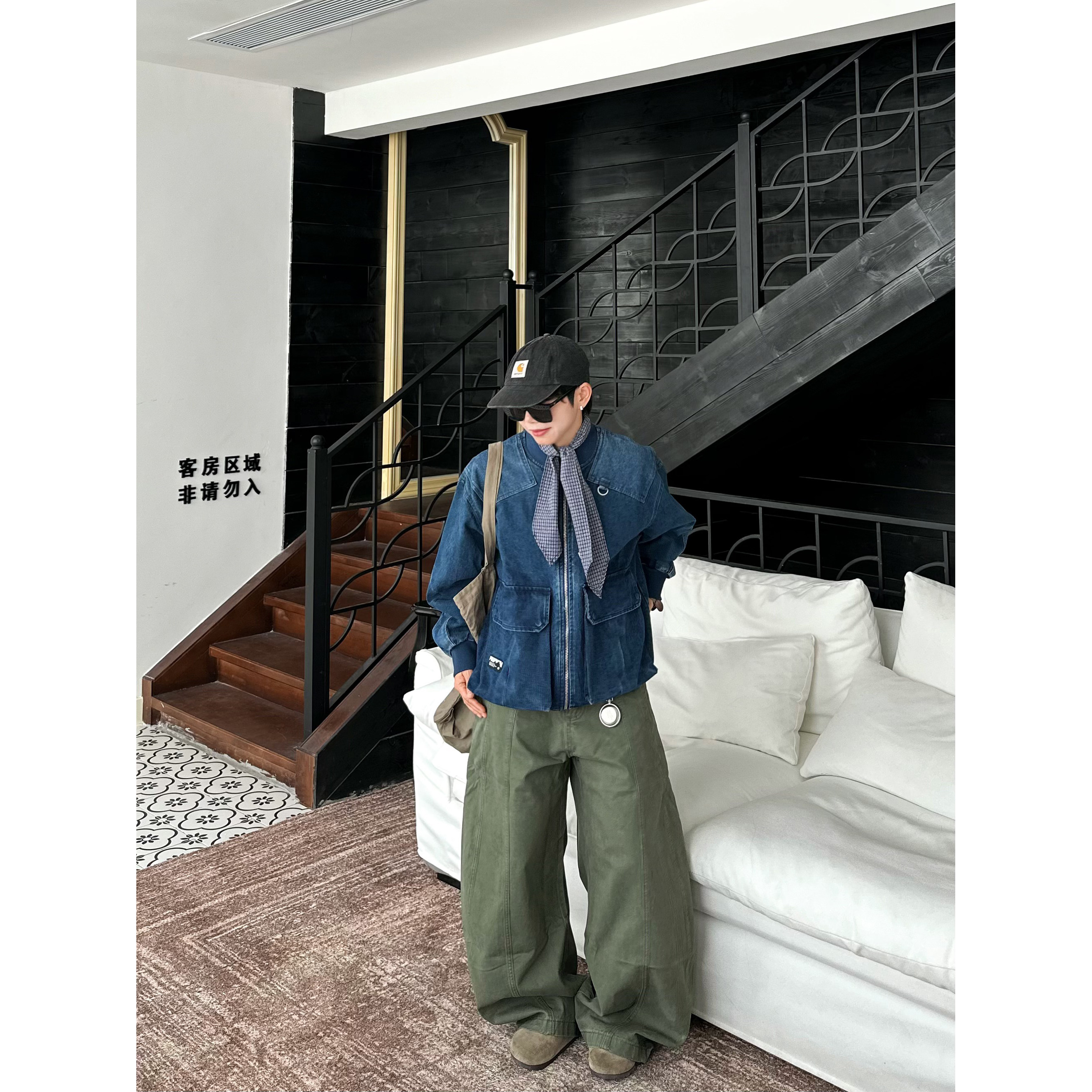 XBRO日系复古水洗做旧重磅棒球领工装多口袋bf牛仔夹克春秋季外套,淘宝优惠券,粉丝福利购,淘宝优惠卷