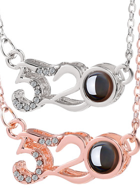 抖音语言我爱你项坠锁骨链