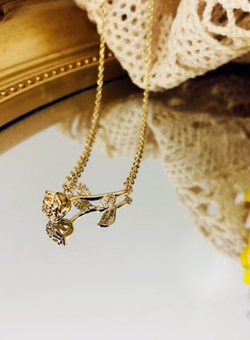 真金韩版小众直播锁骨链