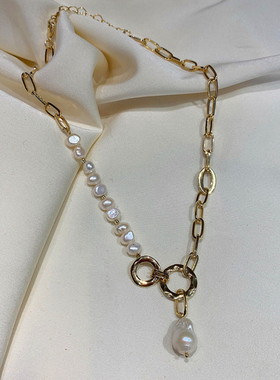 复古珍珠项链女韩国轻奢小众ins冷淡风2021新品设计感钛钢锁骨链