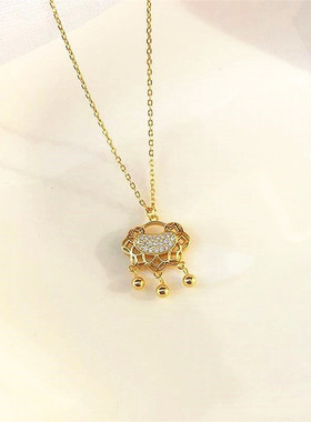 韩国网红如意平安锁项链女2021新品ins潮小众设计轻奢百搭锁骨链