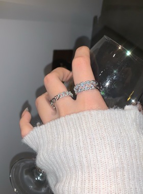 微镶锆石时尚个性风日系开口戒指