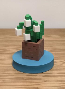 3d打印我的世界装饰品摆件卡通盆栽办公书桌治愈系摆台积木拼装