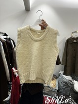 GALLERY-P Korea East gate 2023 Winter new womens fashion 100 lap round collar knit horse chia