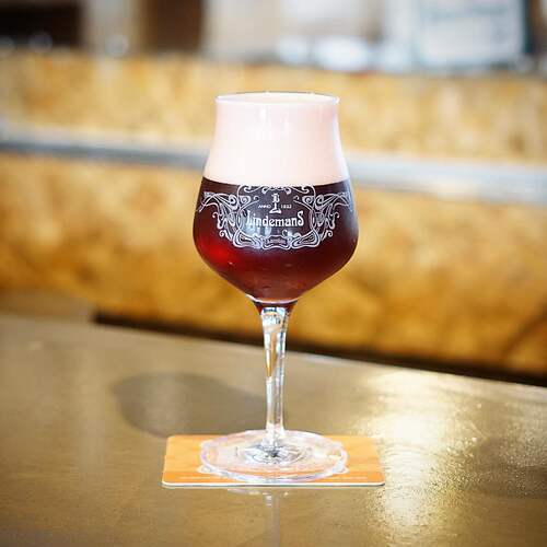 【林德曼啤酒杯】比利时进口Lindeman高脚啤酒杯图案玻璃酒杯限量 - 图2