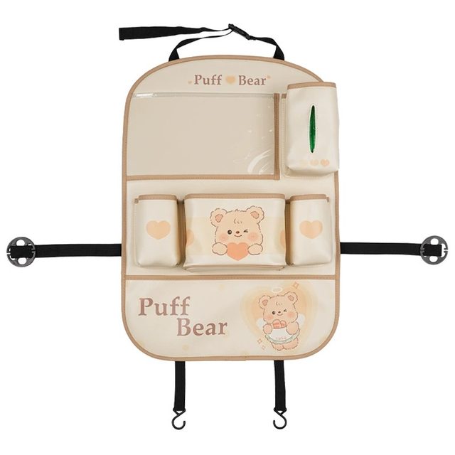 Car seat back storage bag cute little bear