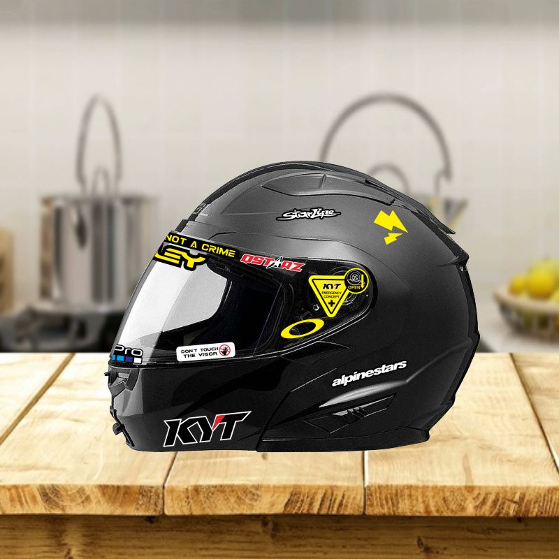 用于KYT头盔全盔半盔镜片装饰夜反光贴纸防水摩托车机车用品贴画