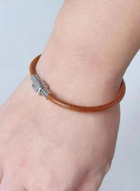 DIY牛皮手链不锈钢卡扣日常男女