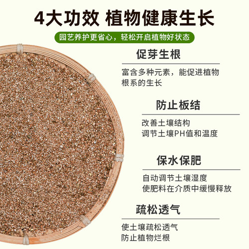 园艺蛭石生根保湿透气多肉月季扦插养花配土养花营养土孵龟蛋通用 - 图3