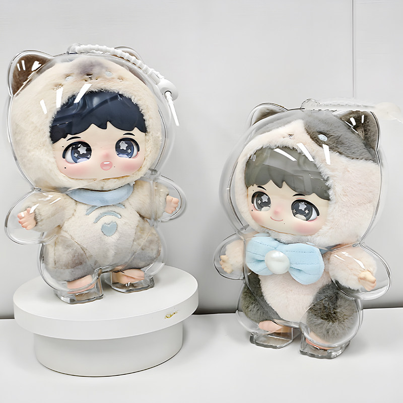 周深泡泡玛特保护壳18cm娃包周深周边保护套搪胶毛绒挂件防尘罩 - 图3