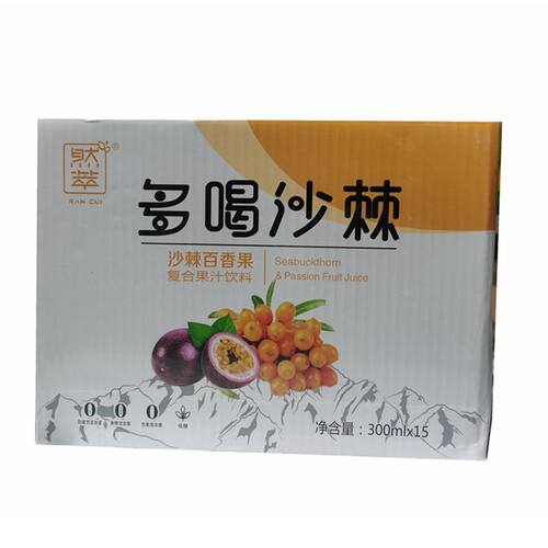 西北甘肃土特产 庆阳然萃多喝沙棘百香果300ml复合果汁饮料美食品 - 图3