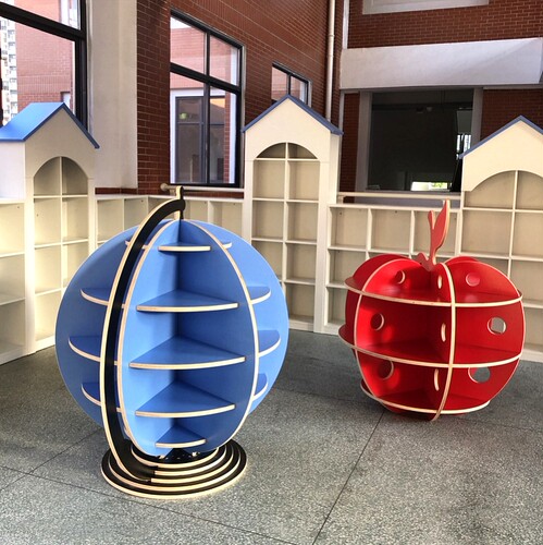 地球仪书架置物架幼儿园学校阅读区书柜图书馆党建活动室展示书架 - 图1